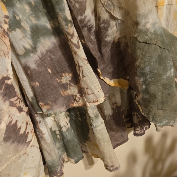 Cato Green Brown Tiered Midi Skirt A-Line - Picture 6 of 7